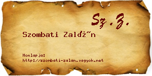 Szombati Zalán névjegykártya