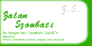 zalan szombati business card